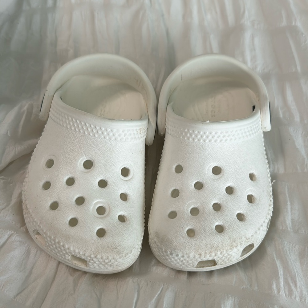 Toddler white crocs